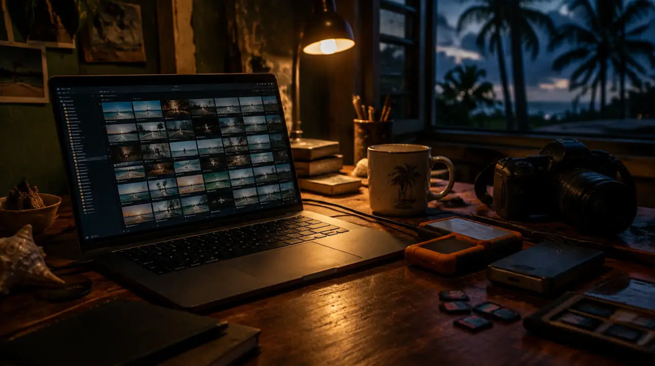 Unedited footage sitting on a laptop at night